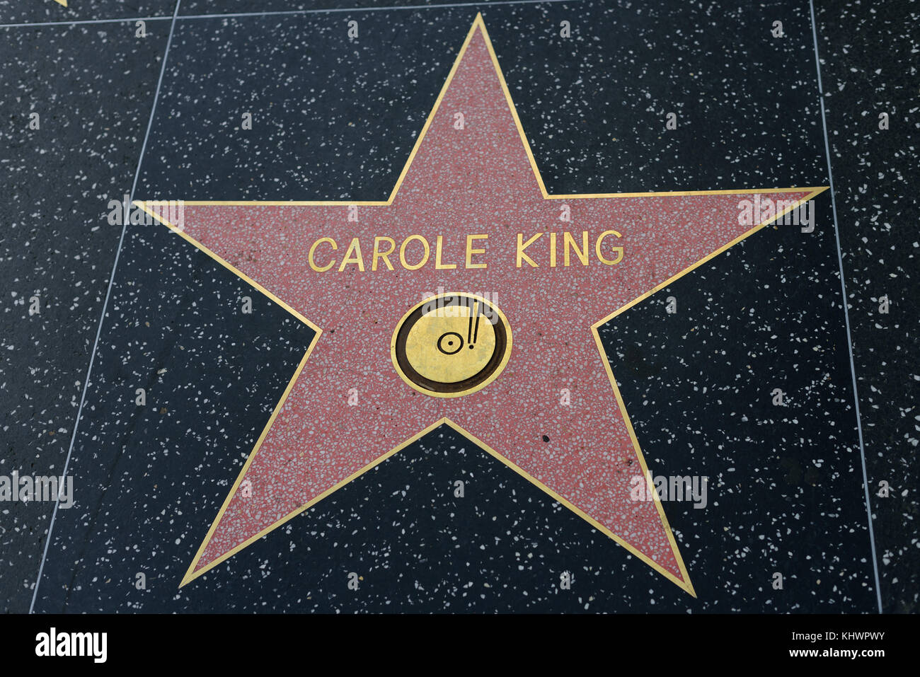 HOLLYWOOD, CA - DEZEMBER 06: Carole King Star auf dem Hollywood Walk of Fame in Hollywood, Kalifornien am 6. Dezember 2016. Stockfoto