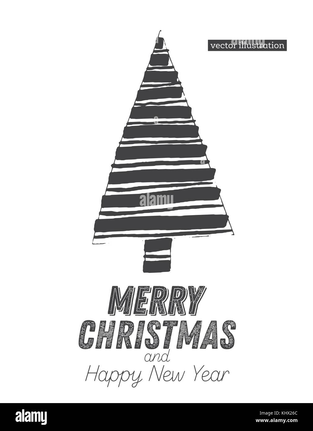 Weihnachtsbaum Skizze auf weißem Hintergrund. frohe Weihnachten. Vector