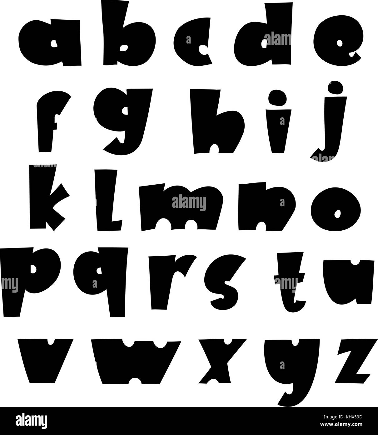 Vektor comic Alphabet. Exclusive Custom Buchstaben. Schrift und Typografie für Designs logo für Poster Einladung usw. handschriftliche Pinselstil moderne Stock Vektor