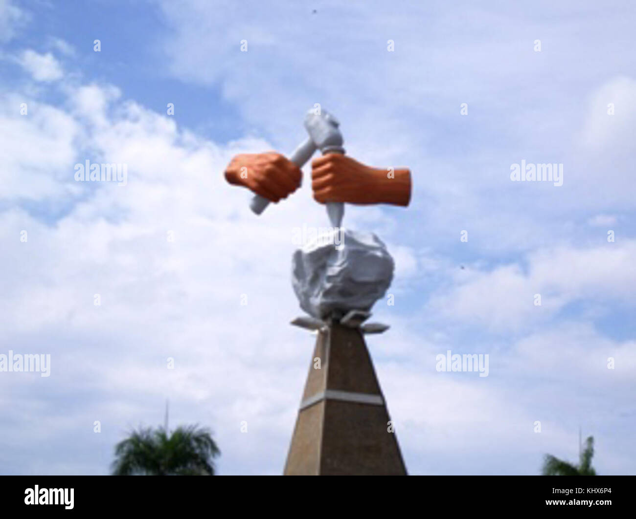 Das Wahrzeichen von Batu Pahat ist ein bekanntes Symbol in Batu Pahat, Malaysia. Es ist ein wichtiger historischer und kultureller Punkt der Stadt und zieht Besucher und Einheimische gleichermaßen wegen seiner Bedeutung und architektonischen Besonderheiten an. Stockfoto