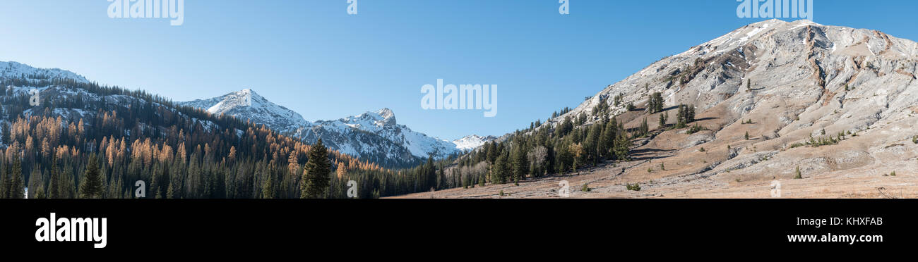 Panorama der oberen Imnaha River Valley in Oregon Wallowa Mountains. Stockfoto