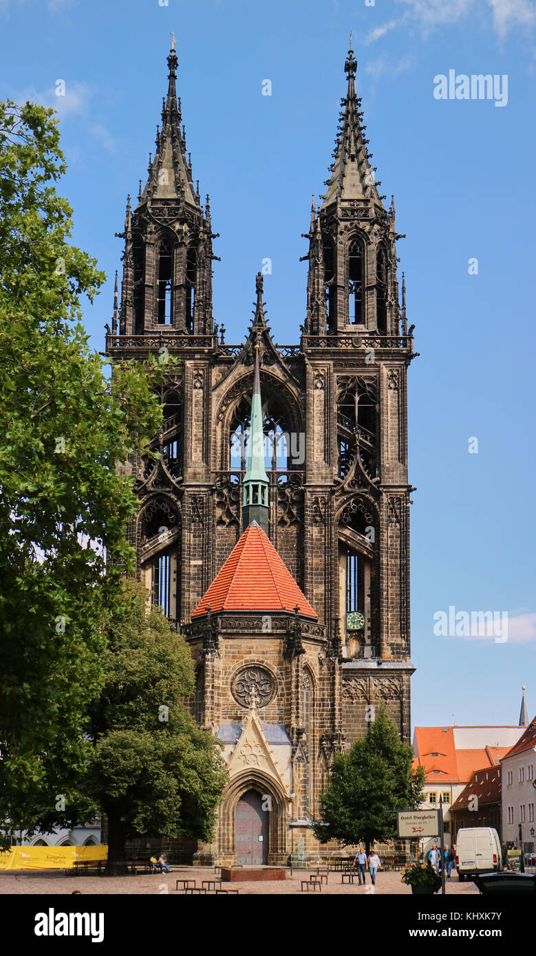 Europa, Deutschland, Sachsen, Meißen, die Kathedrale ist auch in der Kirche St. Johannes und St. Donatus bekannt. Die Kirche ist in der Begründung der Albrechtsburg. Es ist auch einer der kleinsten europäischen Kathedralen. Stockfoto