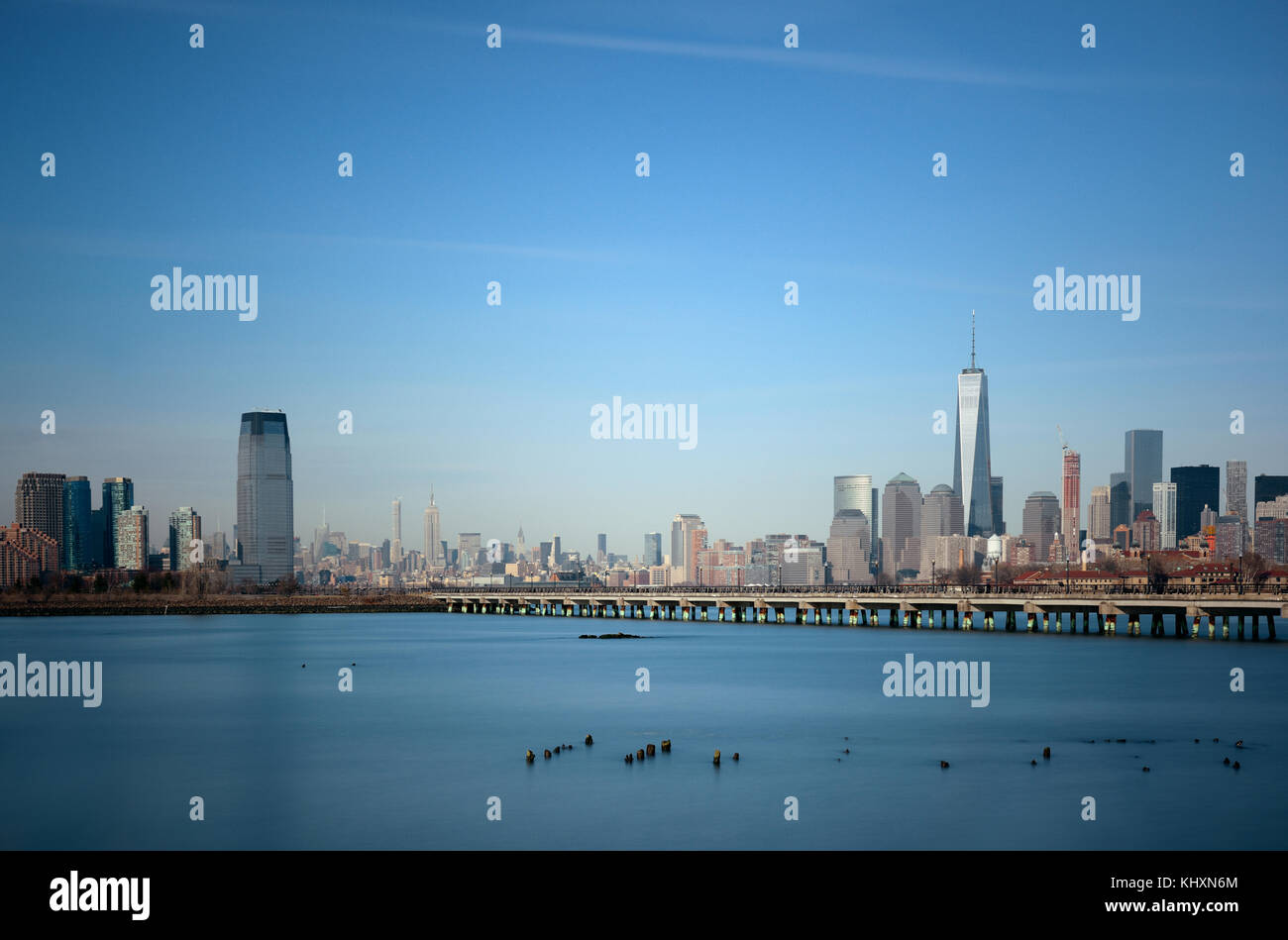 Manhattan Skyline der Innenstadt mit Wolkenkratzern in New York City. Stockfoto