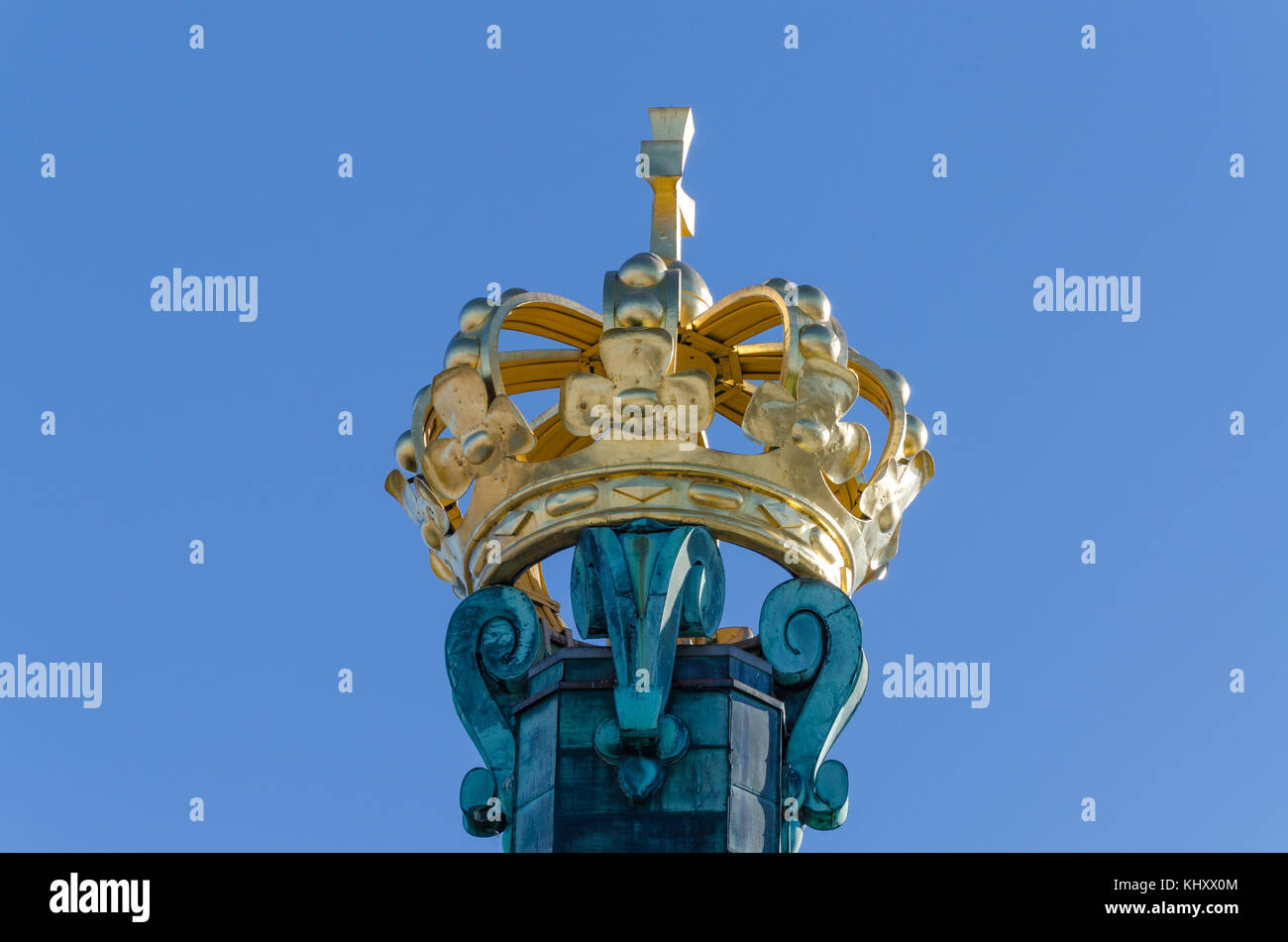 Göteborg, Schweden - 02 Februar 2012: Goldene Krone auf Skansen Kronan militärische Festung und touristischer Sicht Stockfoto