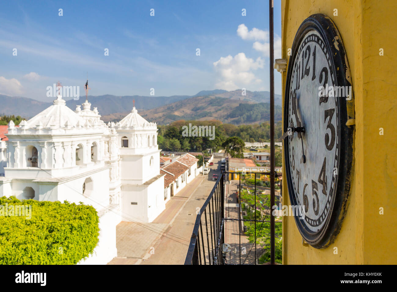 Blick vom Rathausturm Ciudad Vieja Guatemala Stockfoto