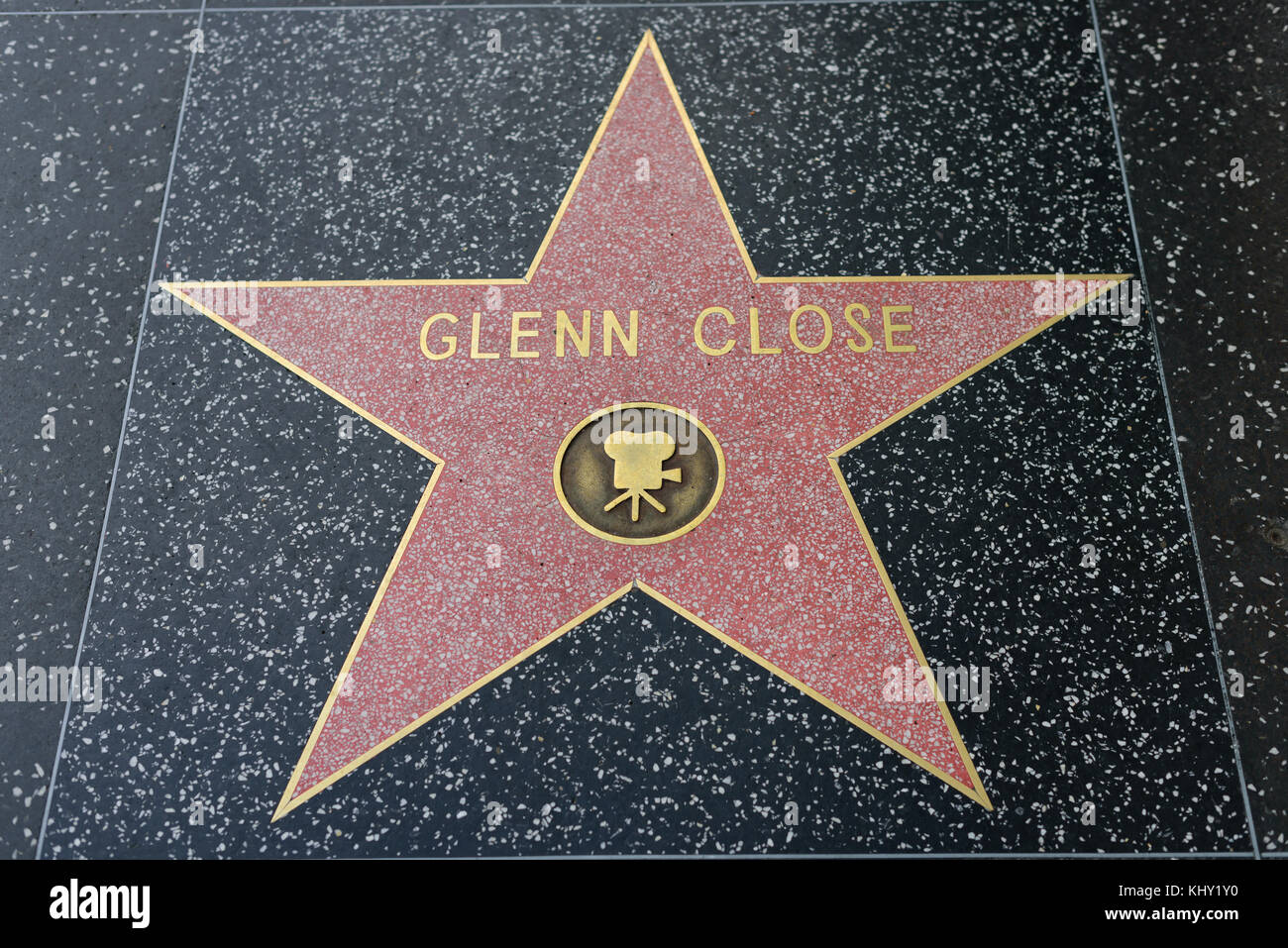 HOLLYWOOD, CA - DEZEMBER 06: Glenn Close Star auf dem Hollywood Walk of Fame in Hollywood, Kalifornien am 6. Dezember 2016. Stockfoto