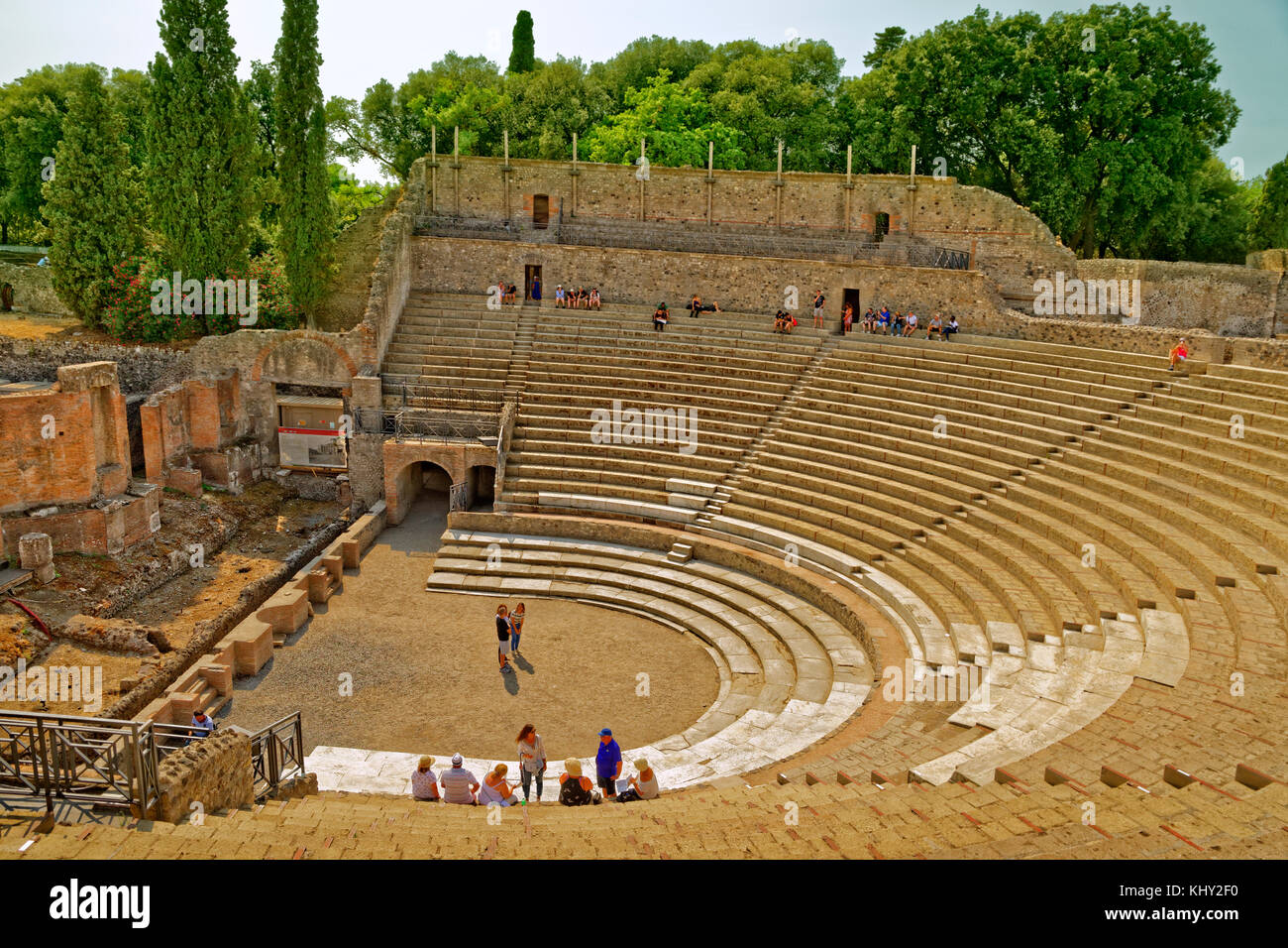 Grand Theater an der Ruine römische Stadt Pompeji in Cortona, in der Nähe von Neapel, Italien. Stockfoto