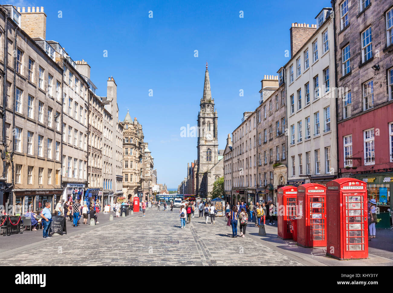 Royal Mile in Edinburgh Schottland Edinburgh die High Street Edinburgh Altstadt, die Royal Mile, Edinburgh Royal Mile Schottland Großbritannien GB EU Europa Stockfoto