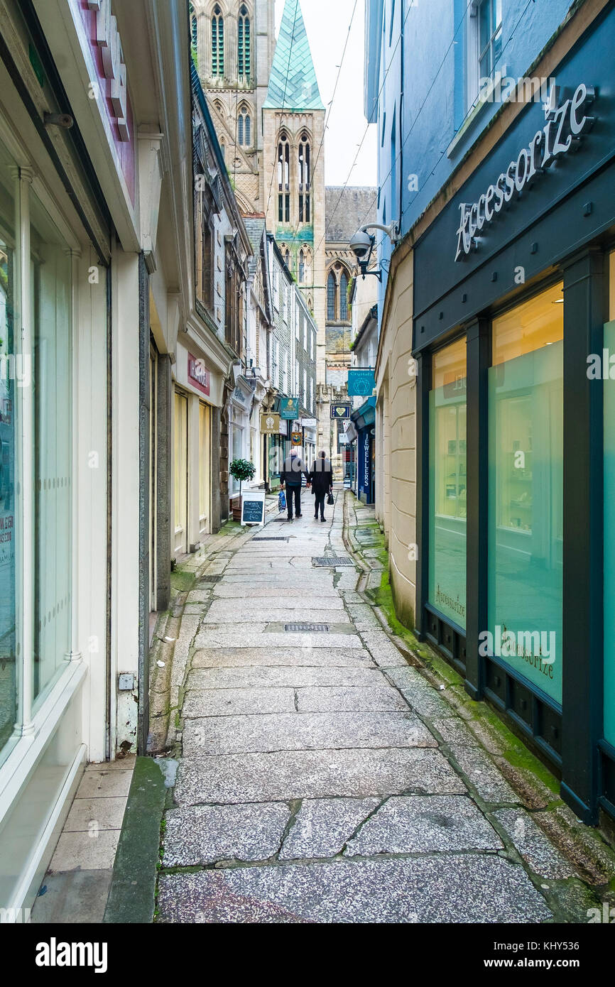 Kathedrale Lane in Truro Cornwall GROSSBRITANNIEN Stockfoto