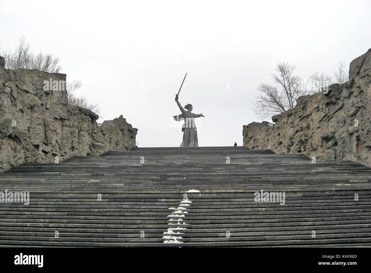 Wände an Mamayev Kurgan005 ruiniert Stockfoto