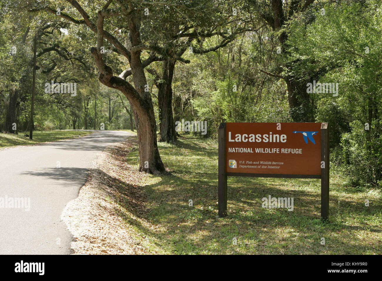 Eingang Lacassine National Wildlife Refuge Stockfoto
