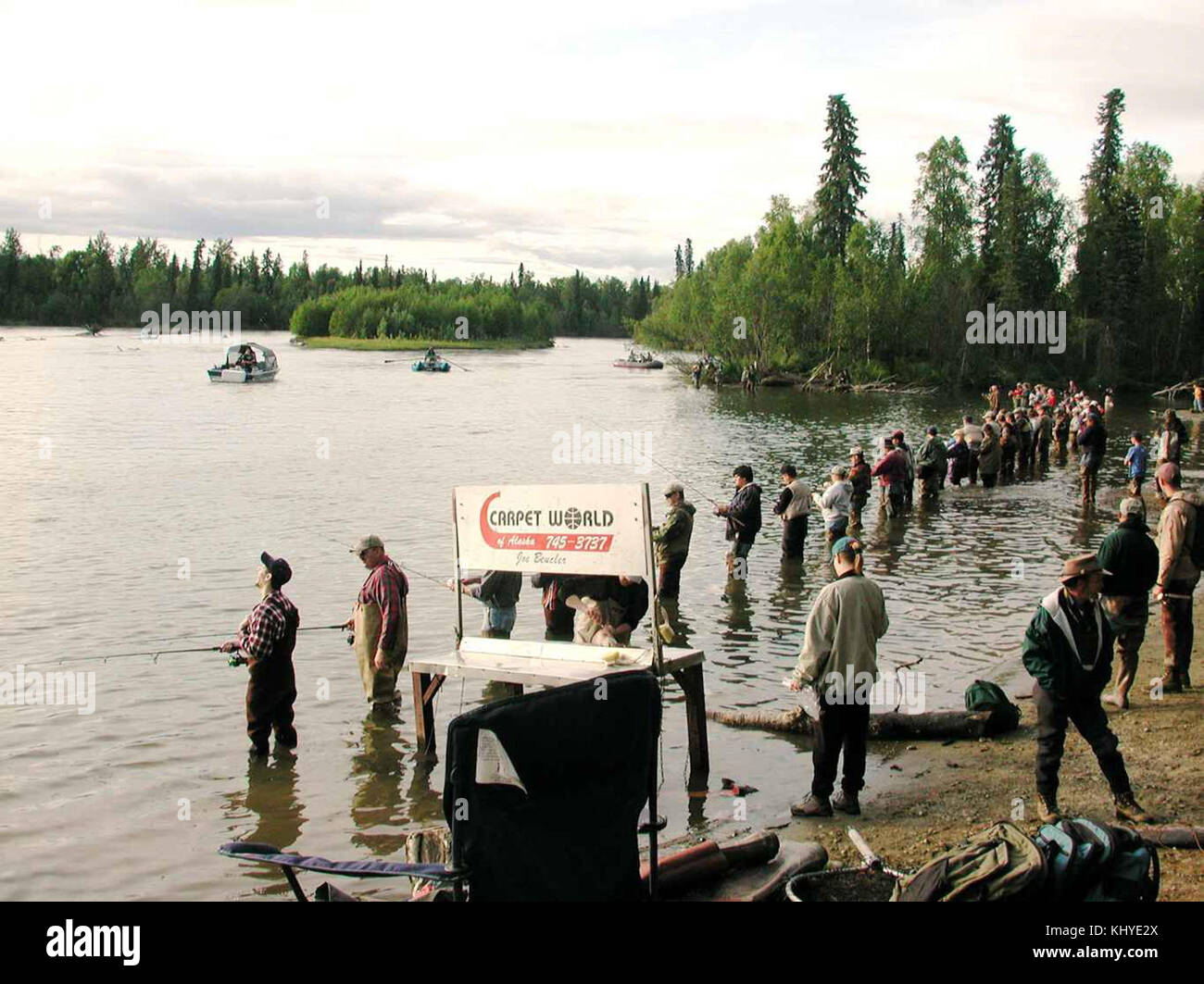 Angler ihr Glück versuchen, Angeln Stockfoto