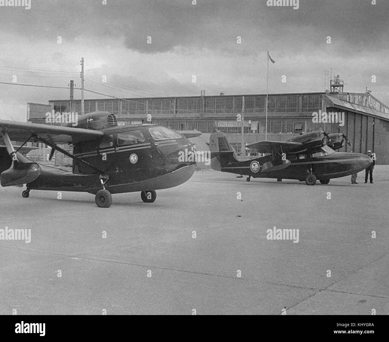Flugzeuge landeten vintage Fotografie Stockfoto