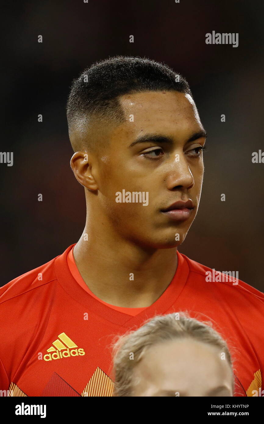 Brüssel, Belgien November 2017. Youri Tielemans (BEL) Fußball/Fußball : internationales Freundschaftsspiel zwischen Belgien 3-3 Mexiko im King Baudouin Stadium in Brüssel, Belgien . Quelle: Mutsu Kawamori/AFLO/Alamy Live News Stockfoto