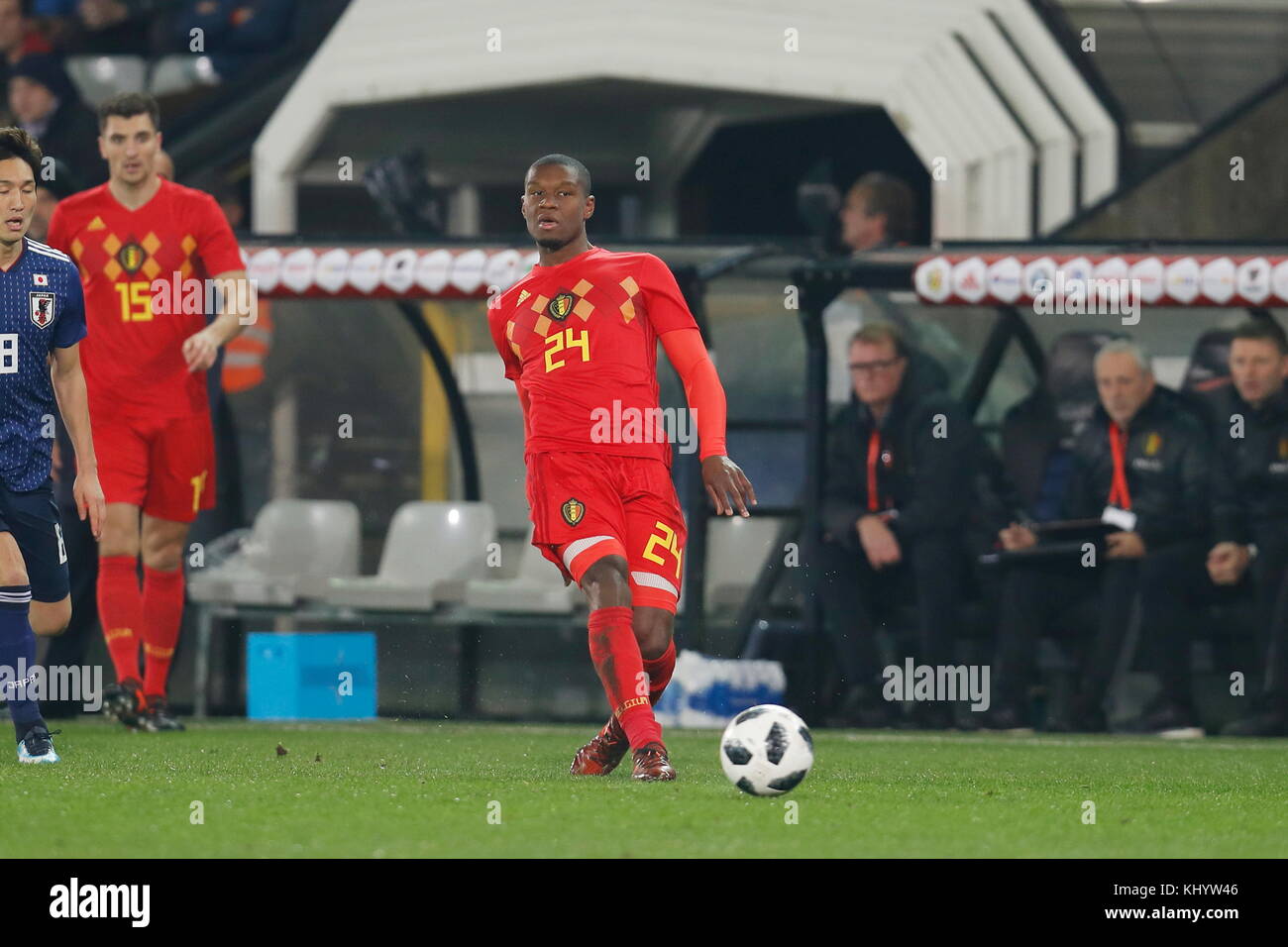 Brügge, Belgien. November 2017. Christian Kabasele (BEL) Fußball/Fußball : internationales Freundschaftsspiel zwischen Belgien 1-0 Japan im Jan Breydel Stadium in Brügge, Belgien . Quelle: Mutsu Kawamori/AFLO/Alamy Live News Stockfoto