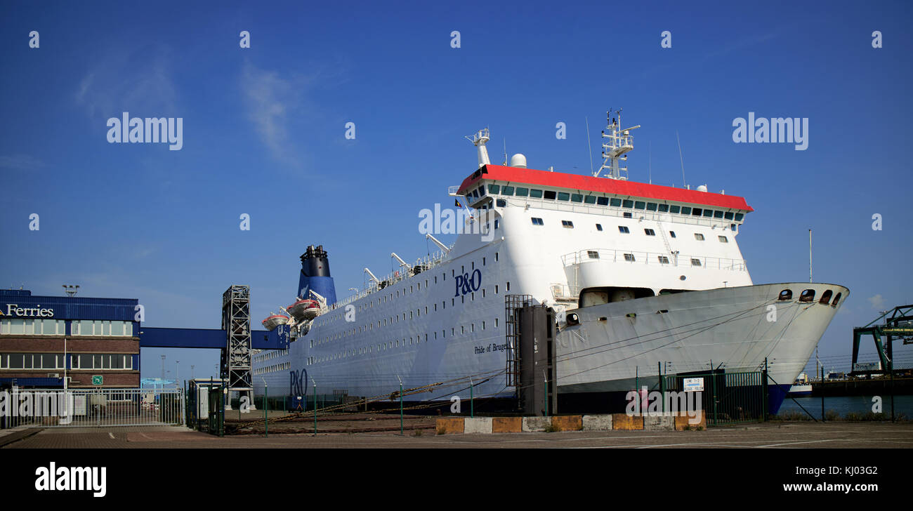 Europa, Belgien, Zeebrugge, Hafen, Fähre P&O Pride of Bruges Stockfoto