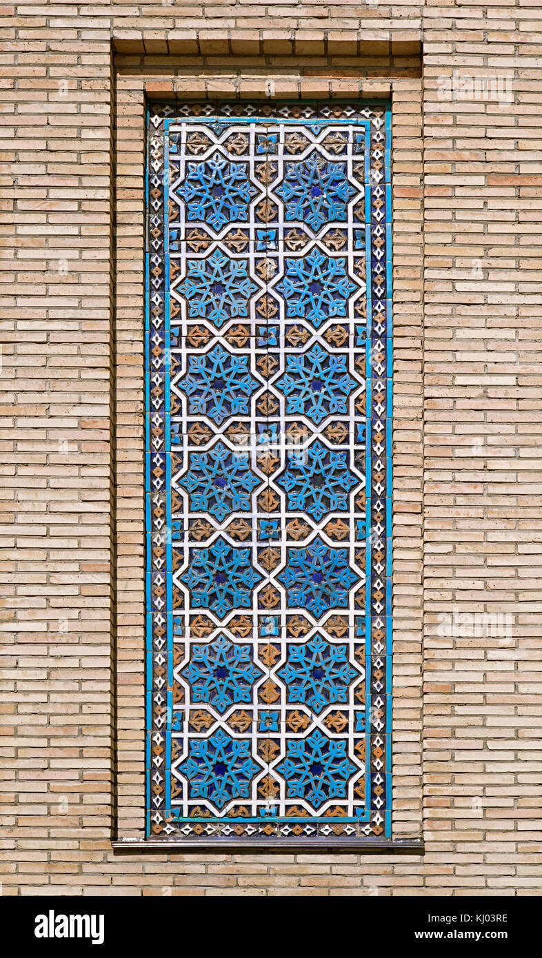Alte östliche Mosaik an der Wand, Usbekistan Stockfoto