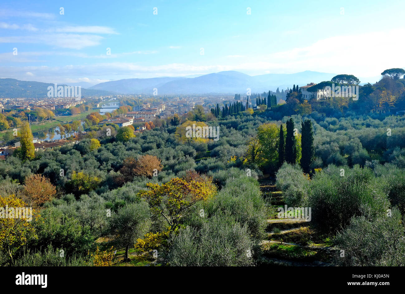 Schöne Landschaft der Toskana, Florenz, Italien Stockfoto