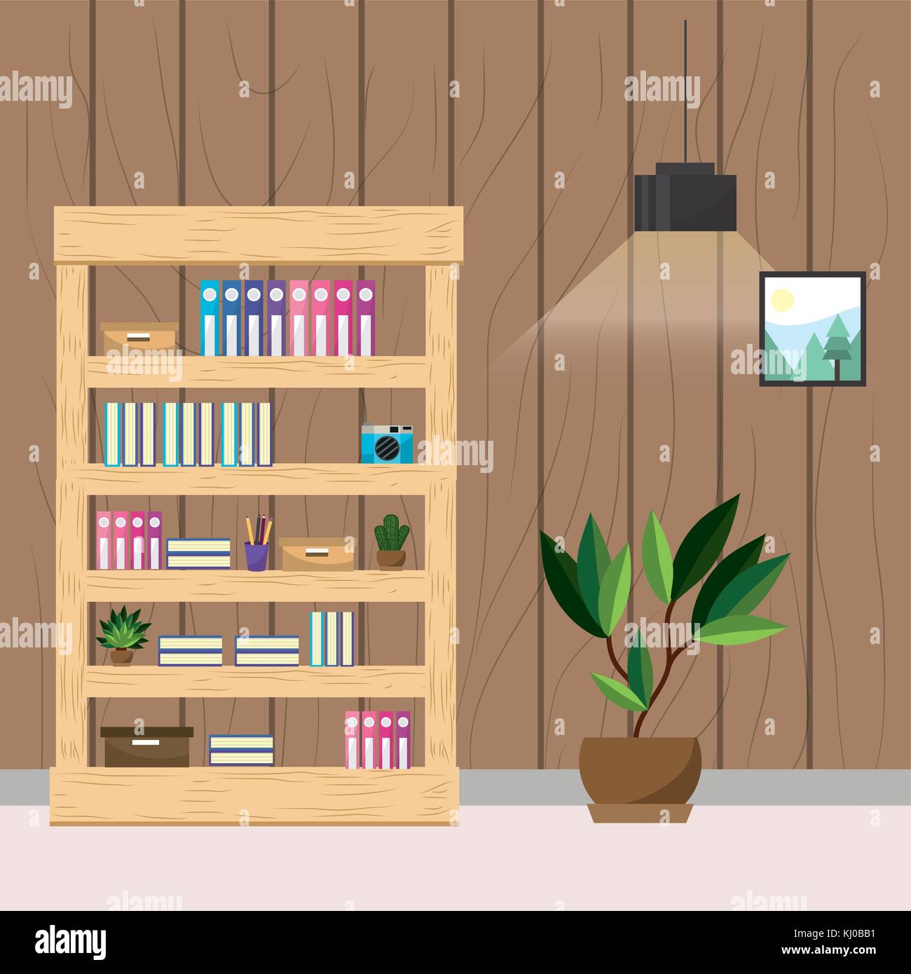 Arbeitsplatz und Office design Stock Vektor