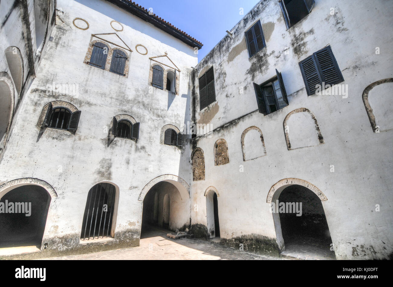 Innenhof in Elmina Castle (auch die Burg von St. George). Auf der atlantischen Küste Ghanas westlich von der Hauptstadt Accra entfernt. Es ist ein Unesco Stockfoto