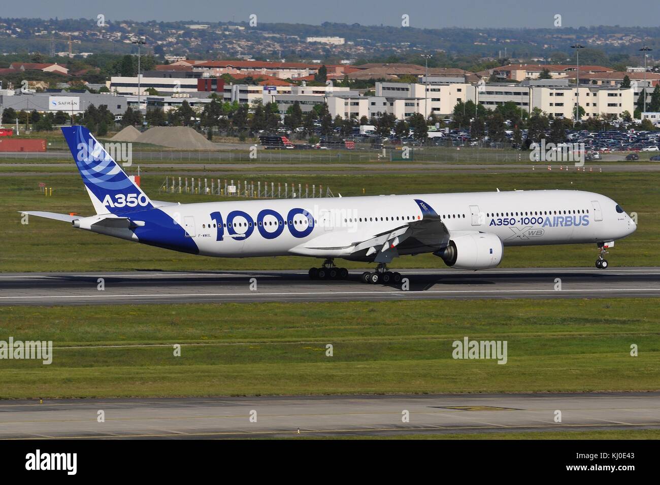 Airbus A350-1000 auf Testflug Stockfoto