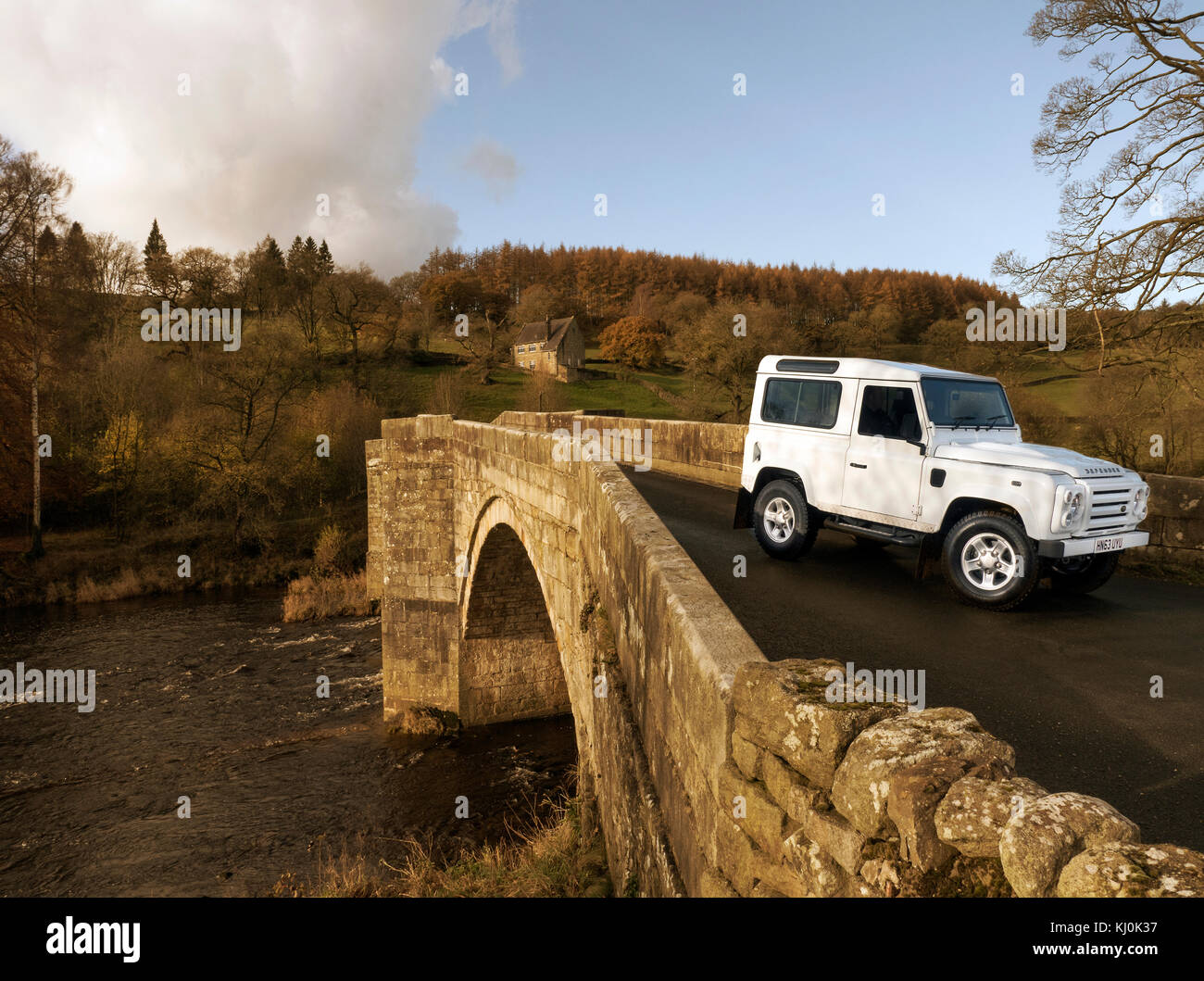 Land Rover Defender 90 in Yorkshire Dales uk Stockfoto