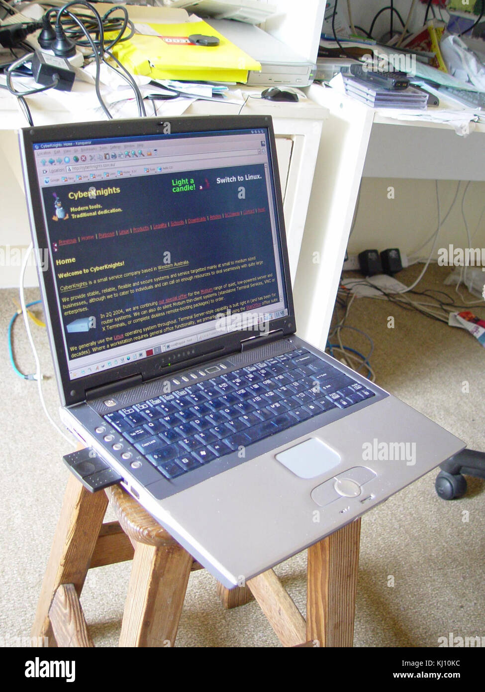 Linux Laptop Stockfoto