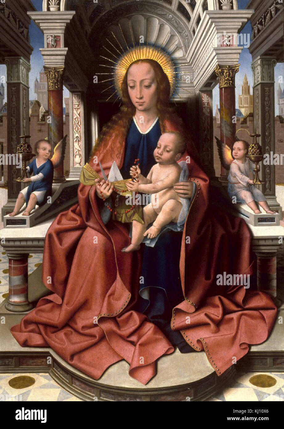 Meister der Frankfurt - Jungfrau und das Kind inthronisierten - Walters 37773 Stockfoto