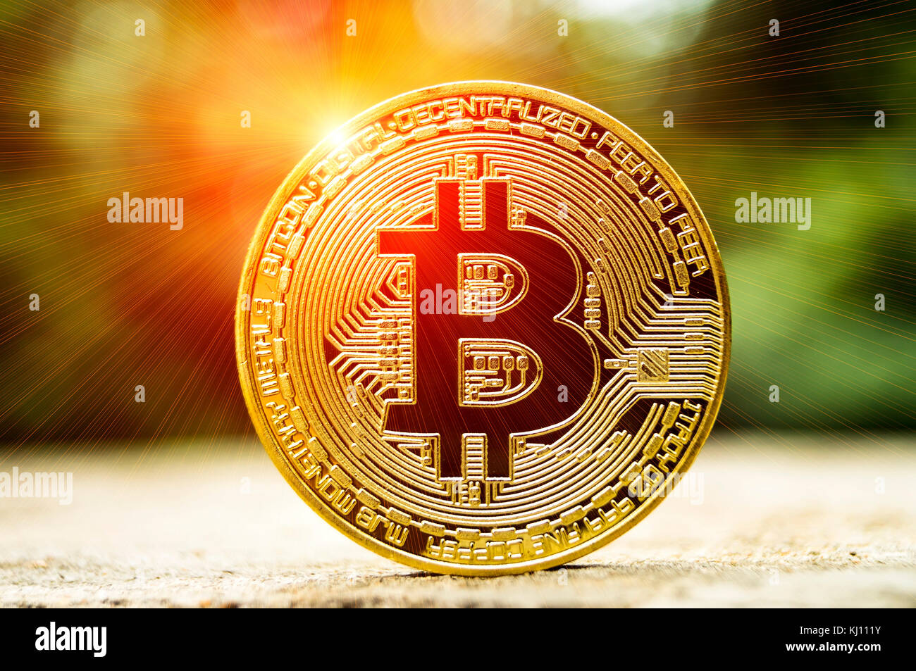 Bitcoin ist eine moderne Art der Austausch und das crypto Währung ist ein bequemes Zahlungsmittel in der Finanz- und Web Märkte Stockfoto