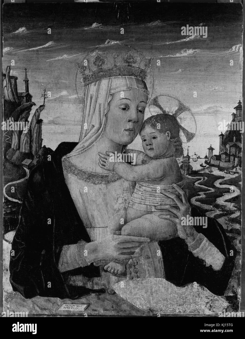 Antonella da Serravalle - Madonna mit Kind - Walters 37438 Stockfoto