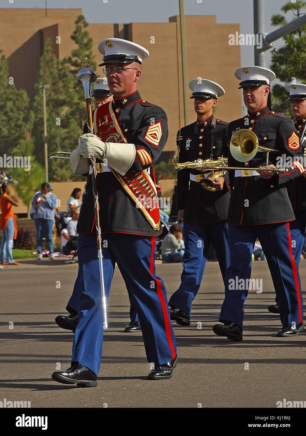 Marines auf der parade Stockfoto