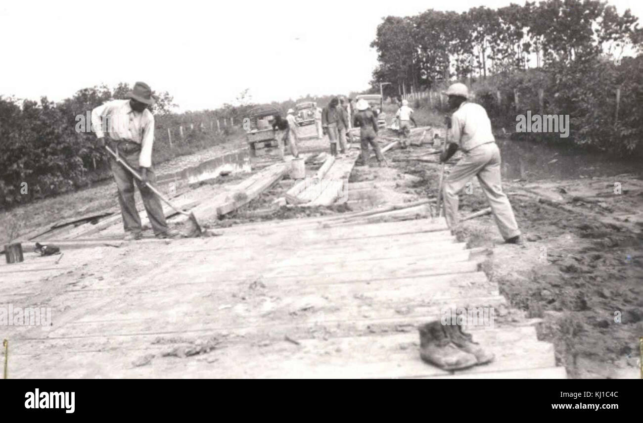 Neun afrikanischen amerikanischen Civilian Conservation Corps Arbeitnehmer Stockfoto