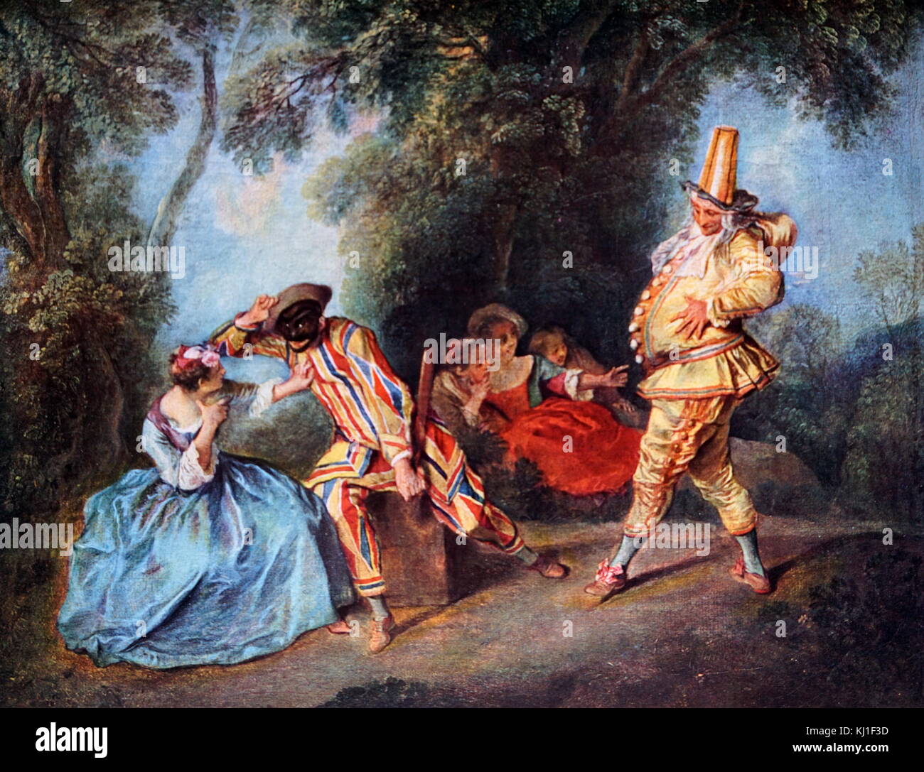 Nicolas Lancret (169 O-I 743) - Szene de la Comedie Italienne Stockfoto