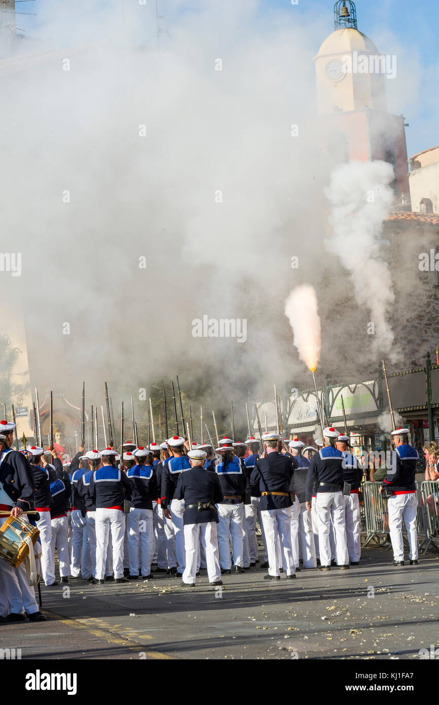 Europa, Frankreich, Var 83, Saint-Tropez, bravado, marine Maschinengewehr erschossen. Stockfoto