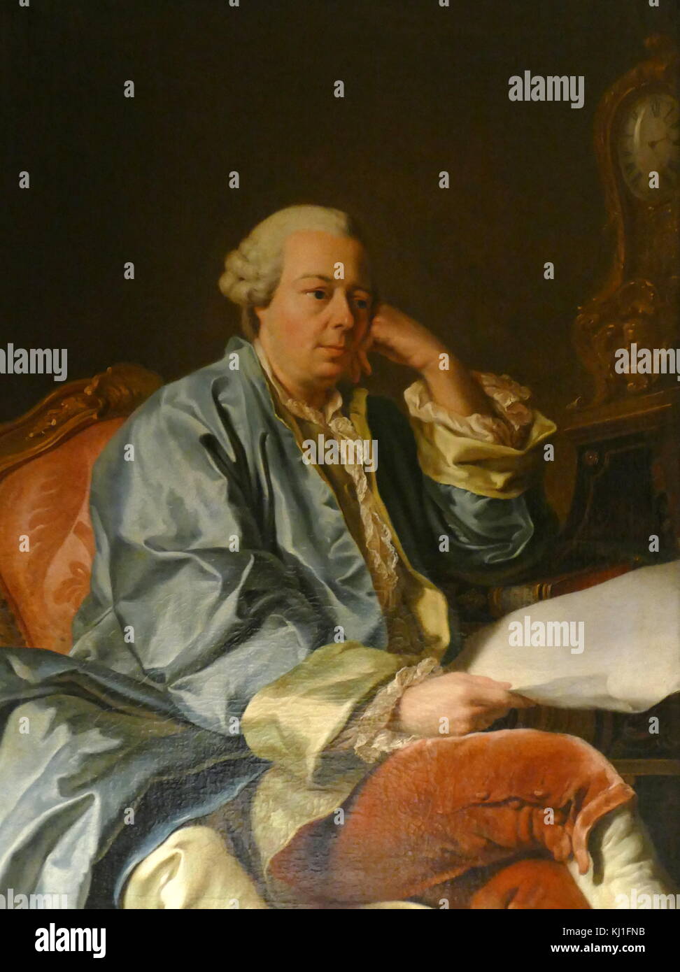 Portrait von Ivan Betskoy, ca. 1777, Öl auf Leinwand, von Alexander Roslin (1718 - 1793). Ivan Ivanovich Betskoi oder Betskoy (1704 - 1795) war ein russischer Schule Reformator, als Beraterin Catherine II auf Bildung und Präsident der Kaiserlichen Akademie der Künste für 30 Jahre (1764 - 94) serviert. Stockfoto