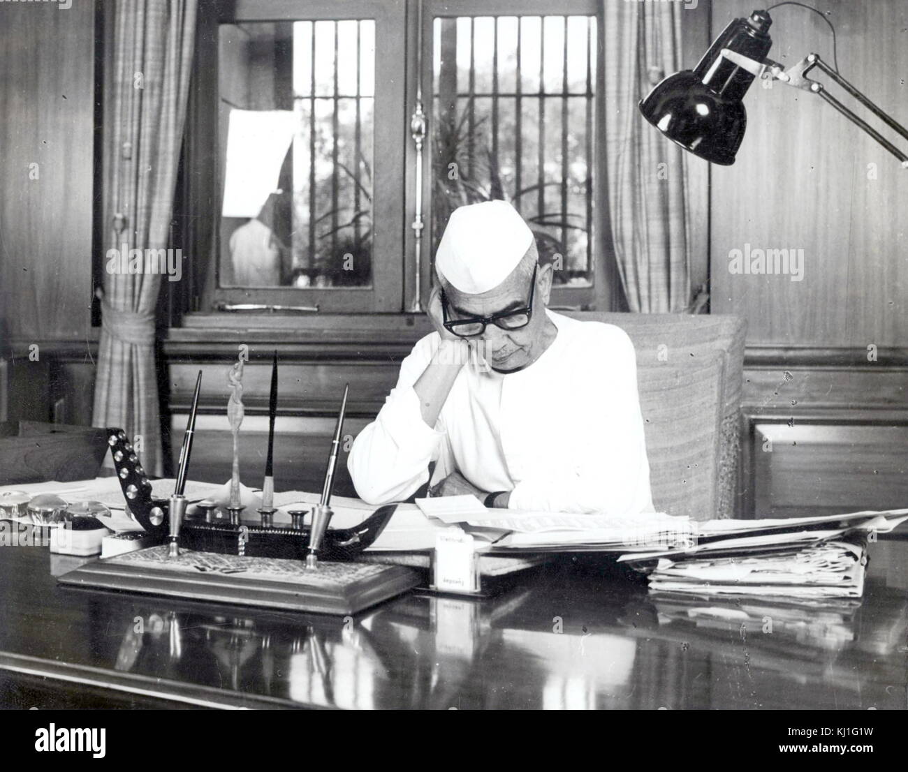 Chaudhary Charan Singh (1902-1987) wurde der Premierminister der Republik Indien, 28, Juli 1979 bis zum 14. Januar 1980. Stockfoto