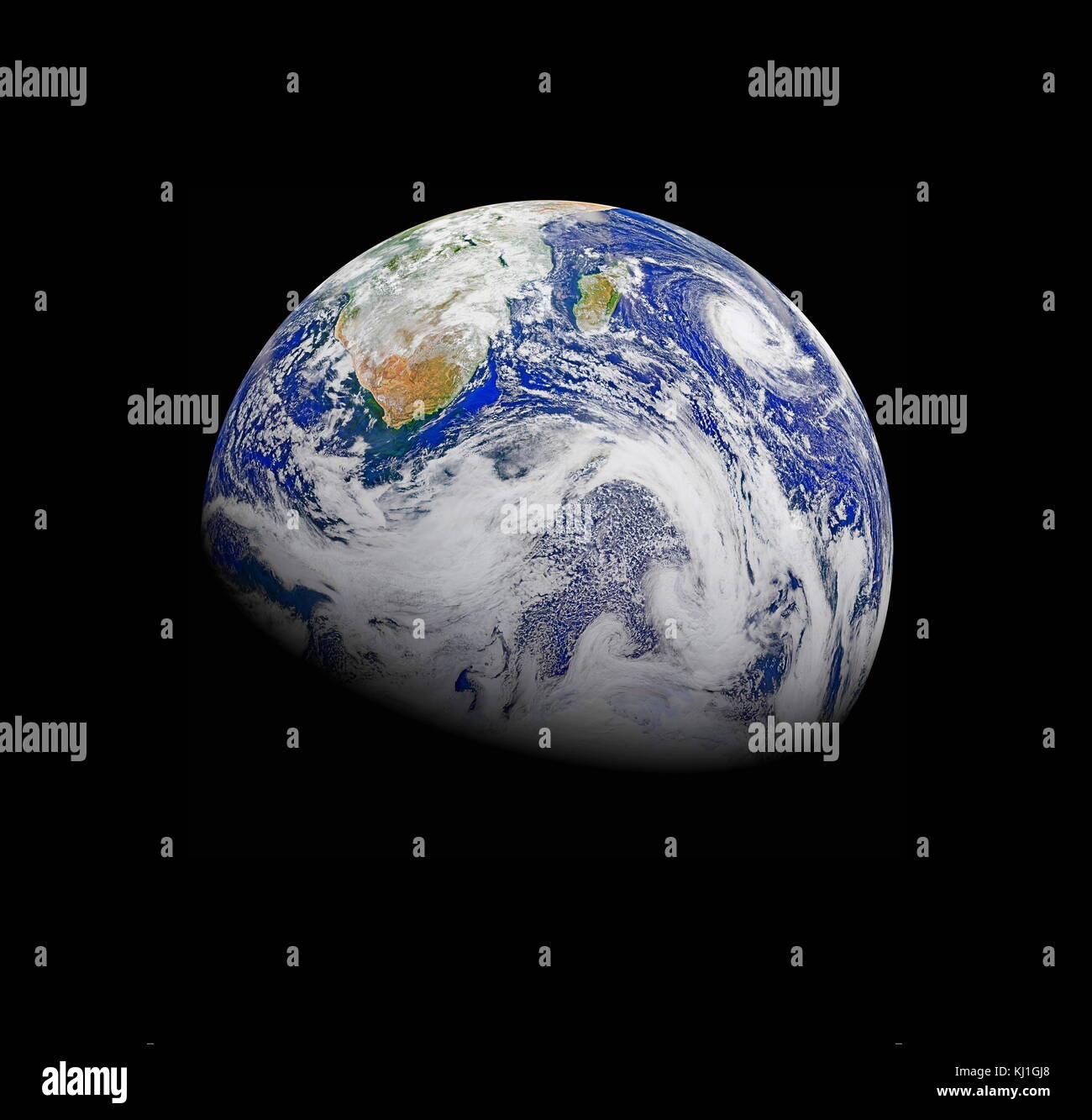 Im südlichen Afrika und die umgebenden Ozeane wurde von sechs Umlaufbahnen der NASA/NOAA Suomi nationalen Polar eingefangen - umkreisen Partnerschaft am 9. April 2015, die von der sichtbaren Infrarot Imaging Radiometer Suite (VIIRS) Instrument. Tropischer Wirbelsturm Joalane kann über den Indischen Ozean gesehen werden. Stockfoto