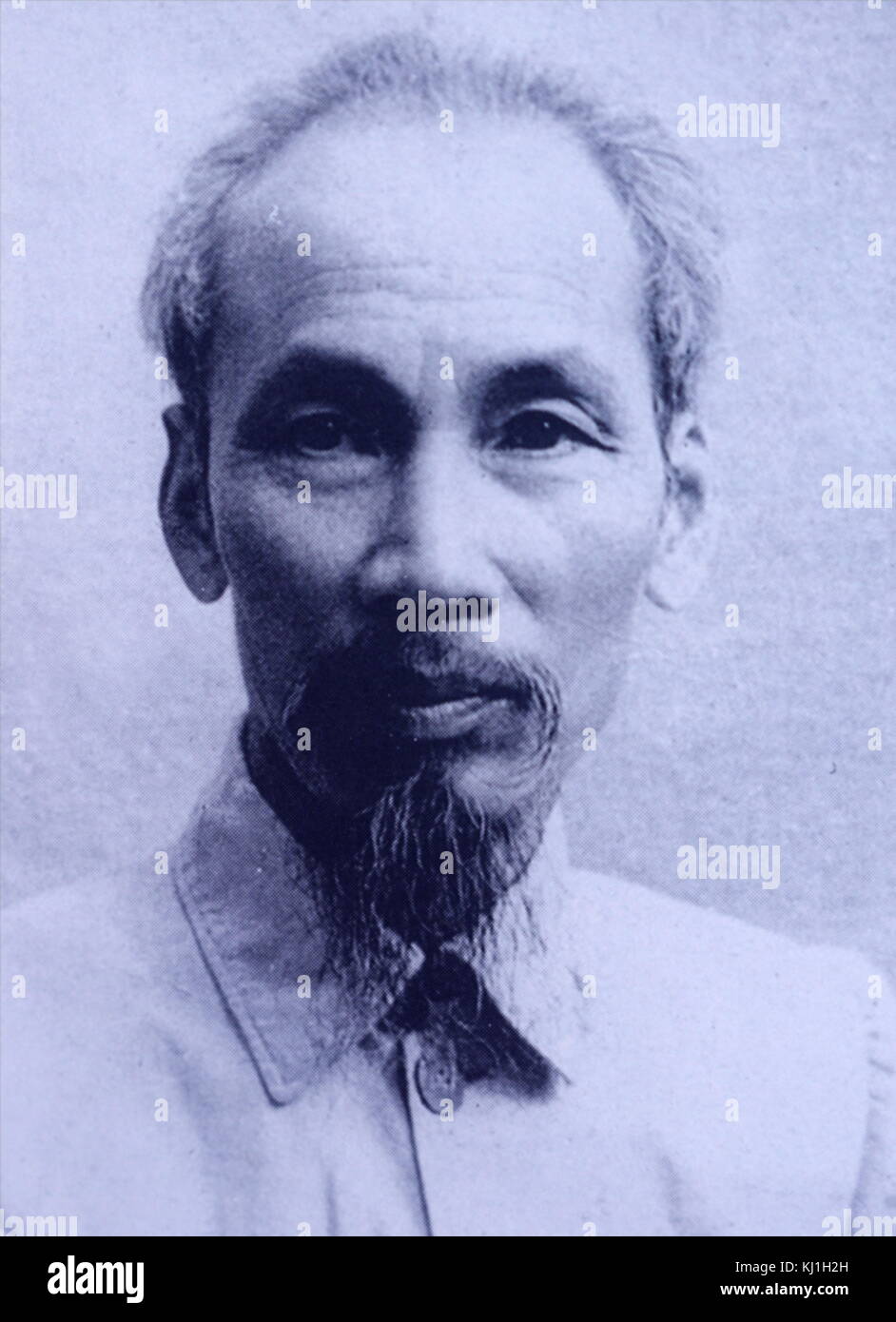 H? Chí Minh (1890 - 1969), war eine vietnamesische Kommunistische Revolutionäre Führer, Premierminister (1945-55) und Präsident (1945-69) der Demokratischen Republik Vietnam (Nordvietnam). Er war eine zentrale Figur in der Stiftung von Vietnam in 1945, sowie während des Vietnam Krieges. 1946 Stockfoto
