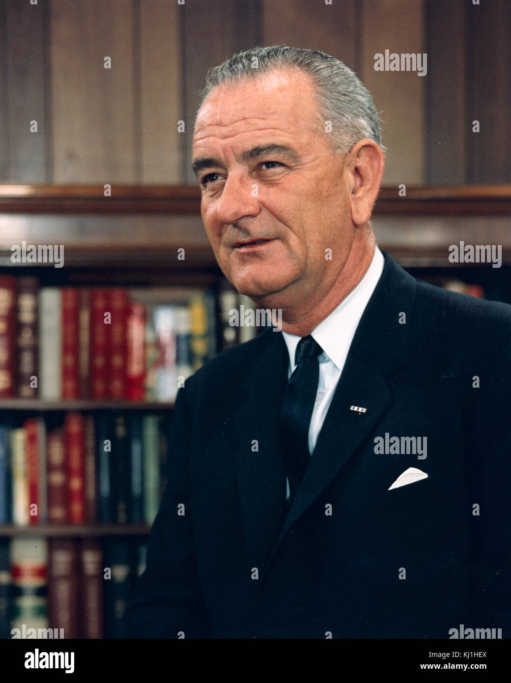 United States Präsident Lyndon Johnson, im Weißen Haus, 1968 Stockfoto
