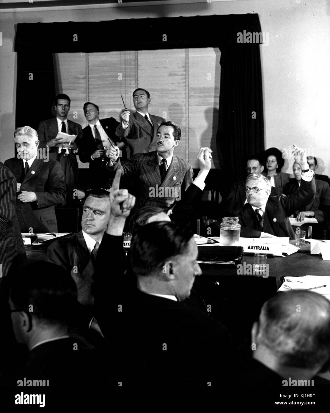 Noch während der Konferenz der Vereinten Nationen über eine internationale Organisation in San Francisco 1945 aufgenommen. Vom 20. Jahrhundert Stockfoto