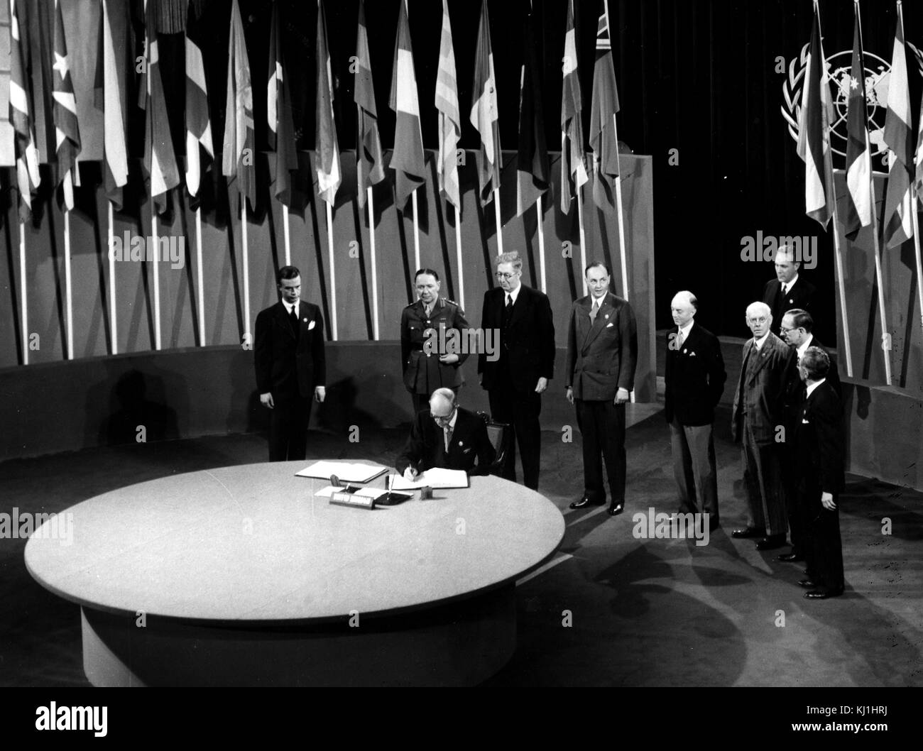 Noch während der Konferenz der Vereinten Nationen über eine internationale Organisation in San Francisco 1945 aufgenommen. Vom 20. Jahrhundert Stockfoto