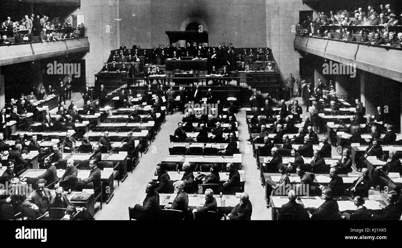 Foto während der zweiten Versammlung des Völkerbundes in Genf getroffen. Vom 20. Jahrhundert Stockfoto