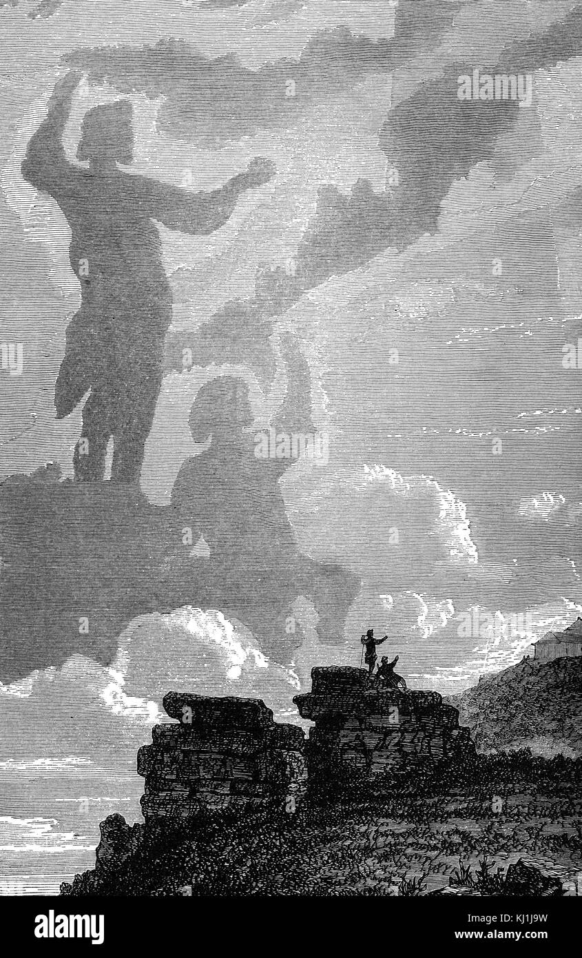 Gravur, eine Fata Morgana, kurz vor Sonnenaufgang beobachtet. Vom 19. Jahrhundert Stockfoto