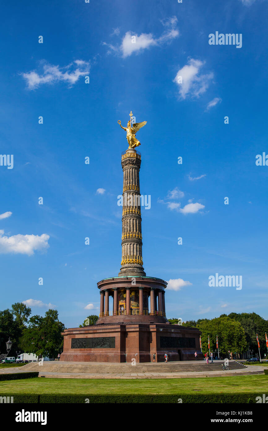 Die siegessaule ist die Siegessäule am Tiergarten in Berlin, Reisen in Deutschland Stockfoto