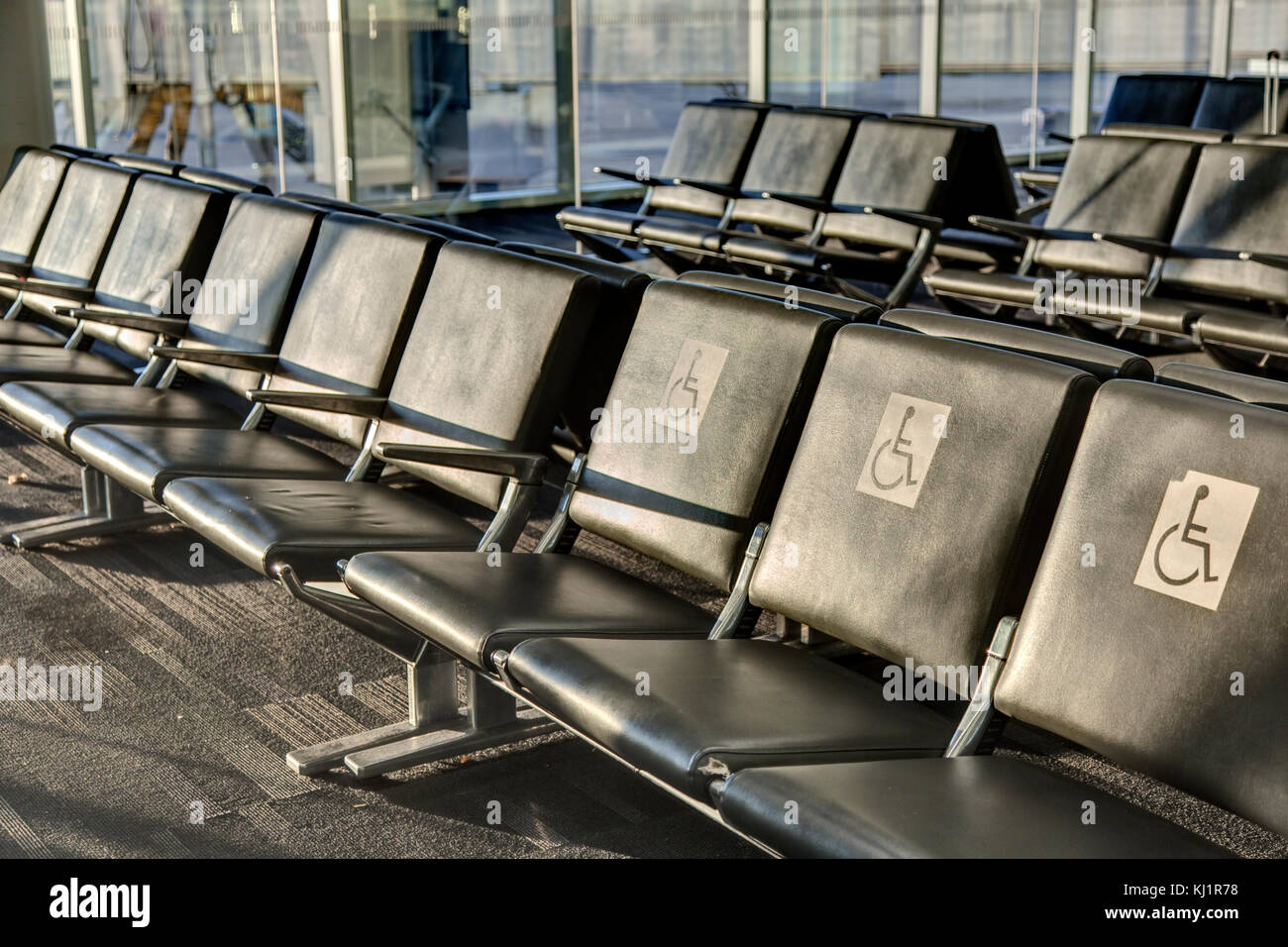 Sitze am Flughafen Philadelphia Stockfoto