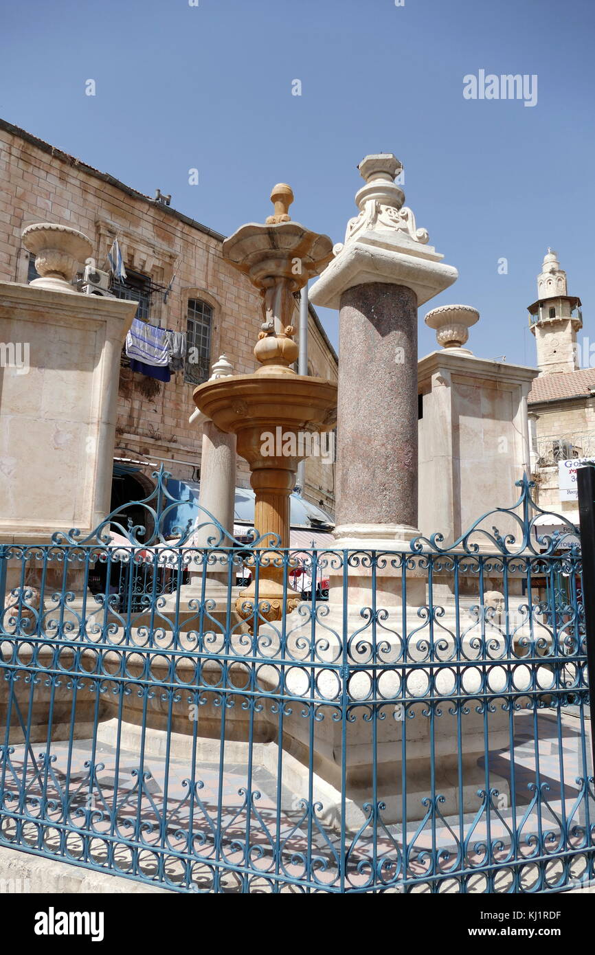 Der muristan (aus der persischen Bim?? n, d. h. 'Klinik') ist ein Komplex von Straßen und Geschäfte im christlichen Viertel der Altstadt von Jerusalem. Die Website war die Lage der ersten Krankenhaus der Ritter Hospitalier. Stockfoto