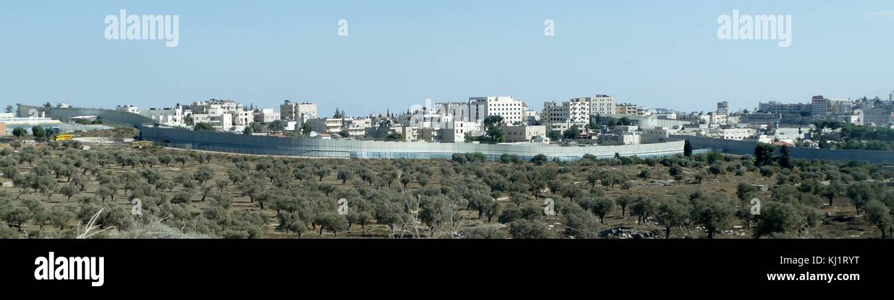 Die israelischen Siedlungen in den besetzten palästinensischen Westjordanland rund um Jerusalem. Stockfoto