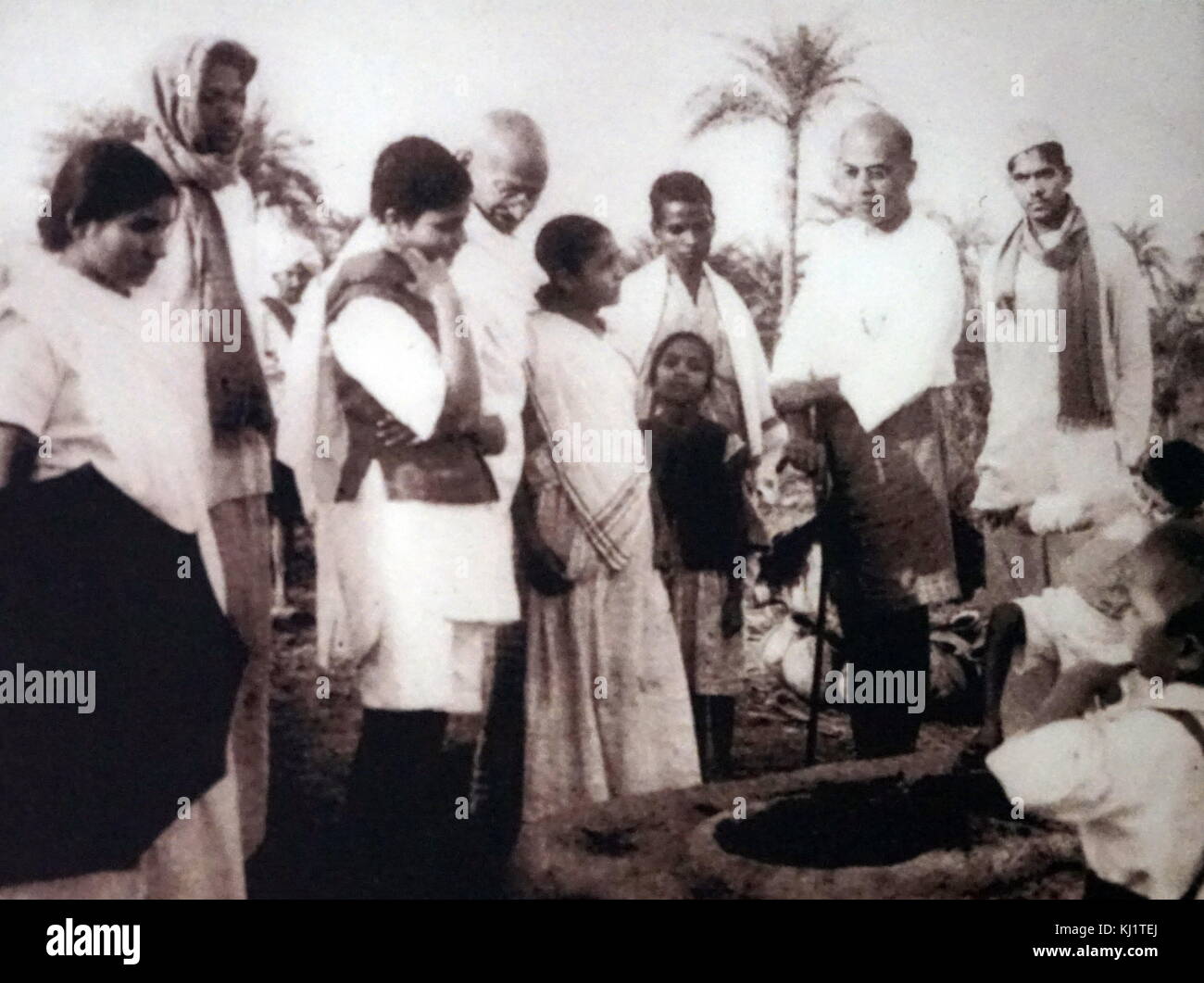 Mohandas Karamchand Gandhi 1869 - 1948), der bedeutendste Führer der indischen Unabhängigkeitsbewegung in britisch beherrschten Indien. Stockfoto