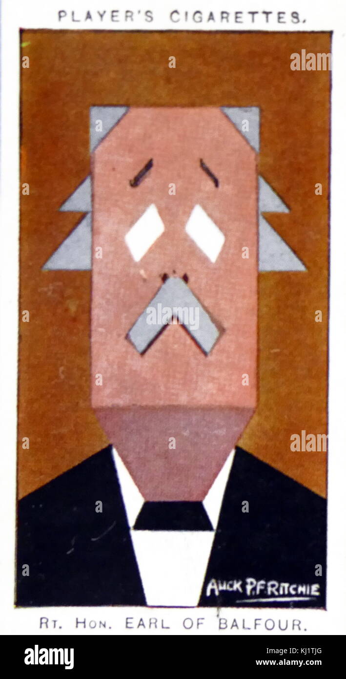 Zigarette card Player's, Arthur James Balfour, 1 Graf von Balfour, (1848-1930) war ein britischer konservativer Politiker, der Premierminister des Vereinigten Königreichs von Juli 1902 bis Dezember 1905, und später Außenminister. Vom 20. Jahrhundert Stockfoto