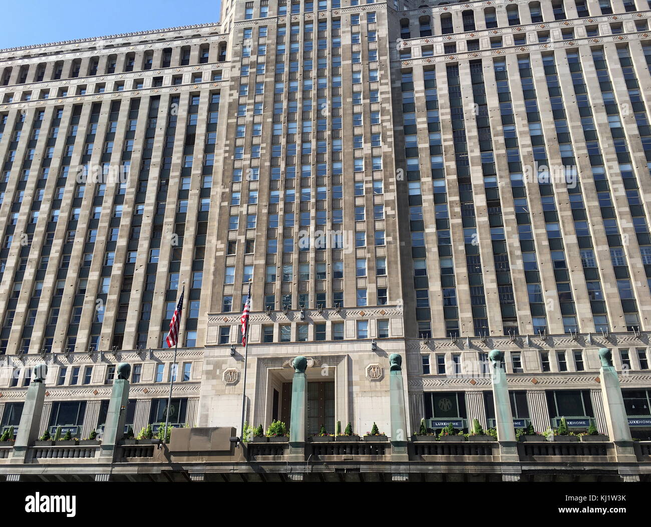 Blick auf das Äußere des Civic Opera House in Chicago. Vom 21. Jahrhundert Stockfoto